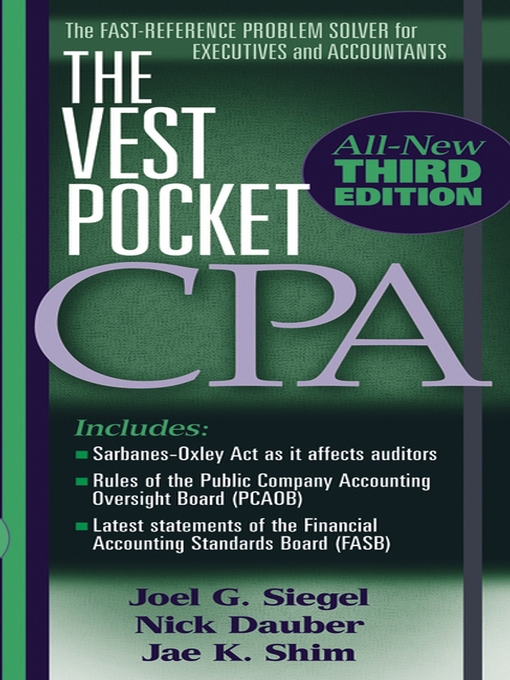 Title details for The Vest Pocket CPA by Joel G. Siegel - Available